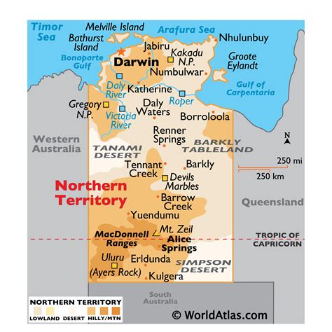 capital city of nt|Northern Territory Map .